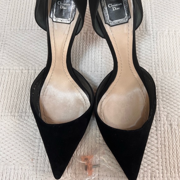 Dior Black Suede D’Orsay Pumps with Ombré Pink Color Heels Sz. 39.5 - Picture 2 of 5
